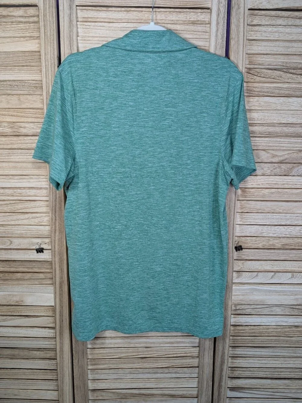 J. Crew Men's Heathered Green Performance Polo Size Medium
